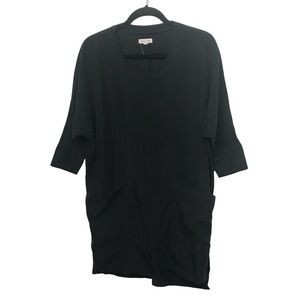 Silence + Noise Black Cropped Sleeve Shift Dress Silence and Noise